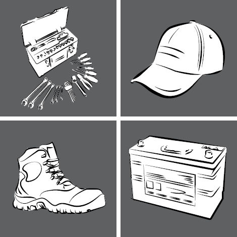 Cartoon style image of various complementary products