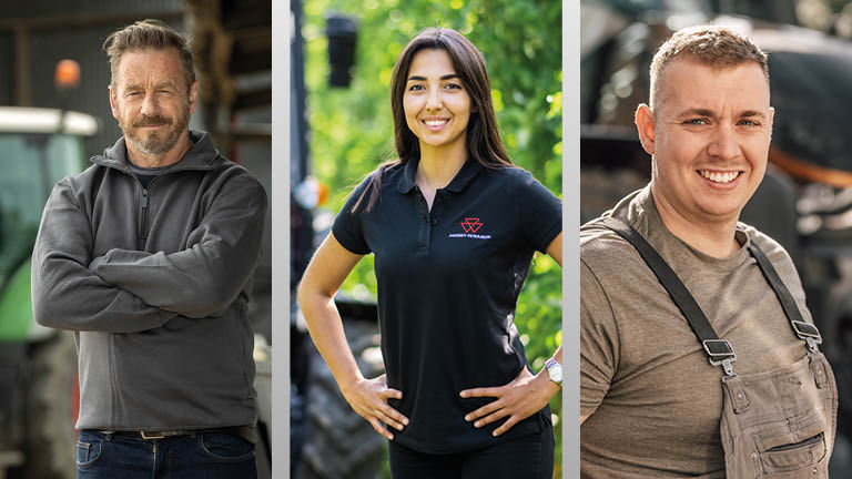 A picture of three smiling technicians who look ready to work