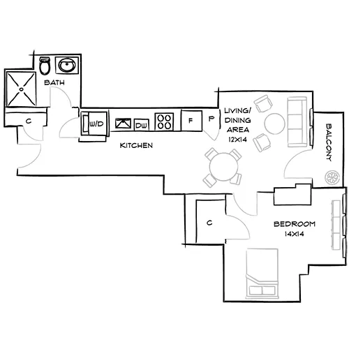 1-bedroom apartments available for rent at One Canal Apartment Homes