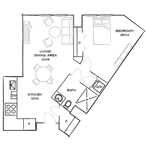 1-bedroom apartments available for rent at One Canal Apartment Homes