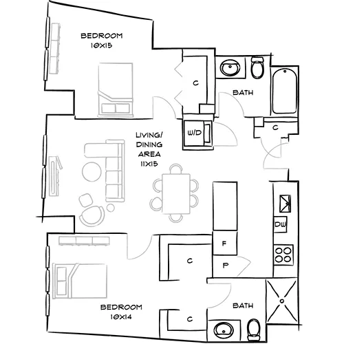 2-bedroom apartments for rent - One Canal Apartment Homes