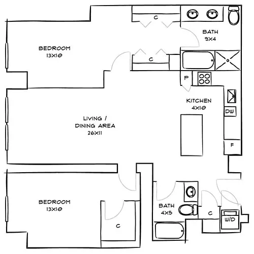 2-bedroom apartments available for rent - One Canal Apartment Homes