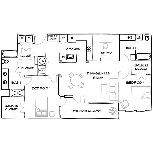 21 Fitzsimons - 2 Bed/2 Bath Apartment - Jewell Floor Plan