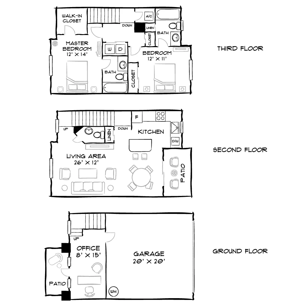City Center on 7th Apartment Homes - Pembroke Pines, FL - Padilla Townhome Floor Plan