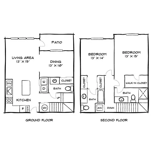 City Center on 7th Apartment Homes - Pembroke Pines, FL - Fuente Townhome Floor Plan