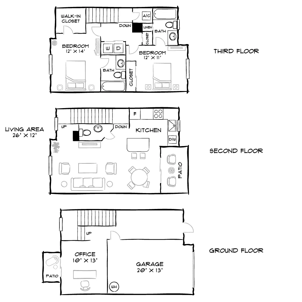 City Center on 7th Apartment Homes - Pembroke Pines, FL - Colinas Townhome Premier Floor Plan