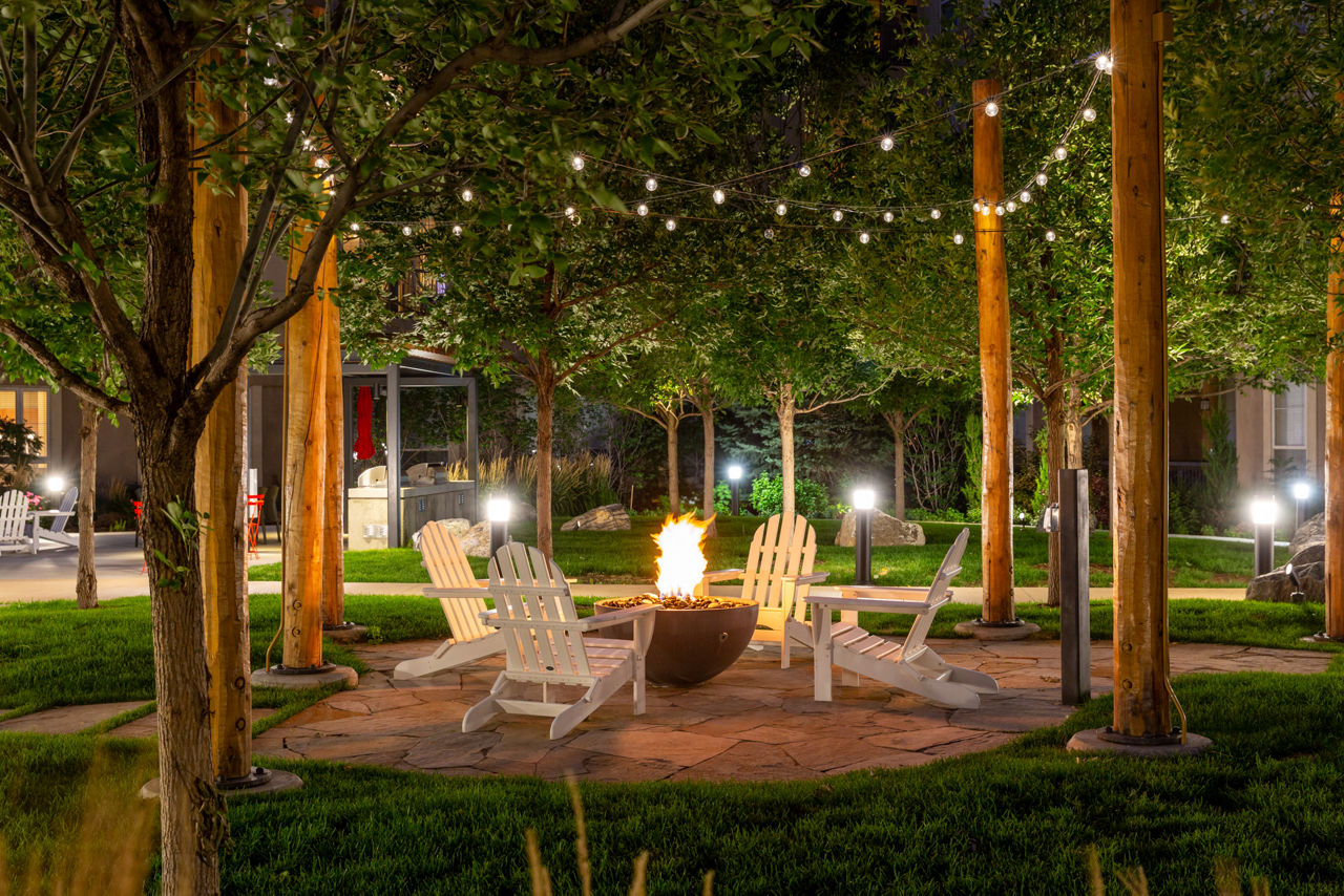 Outdoor fire pit area