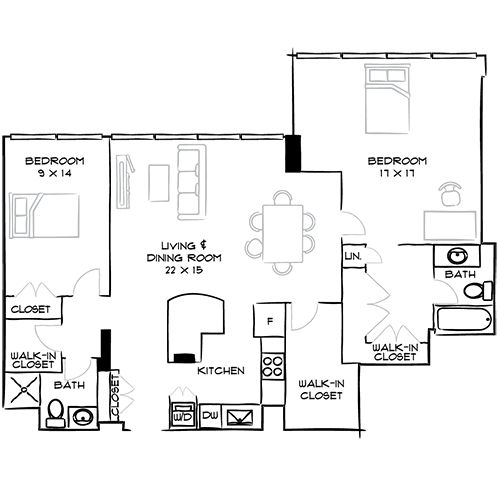 The Sterling Apartments - Philadelphia, PA - Floor Plan Diagram