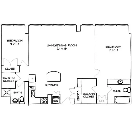 Sterling Apartments - Philadelphia, PA - Gilford Floor Plan
