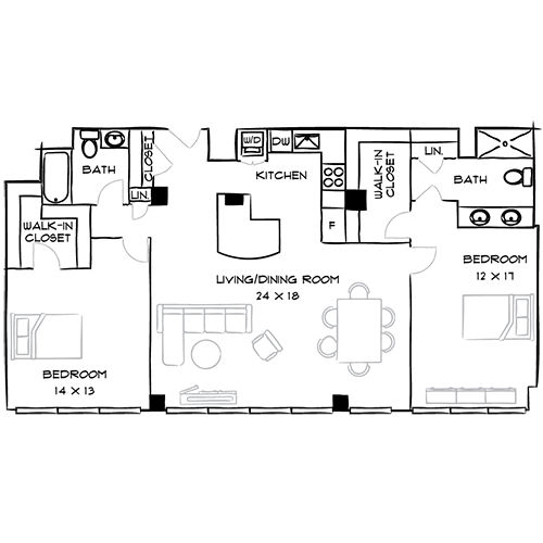 The Sterling Apartments - Philadelphia, PA - Floor Plan Diagram