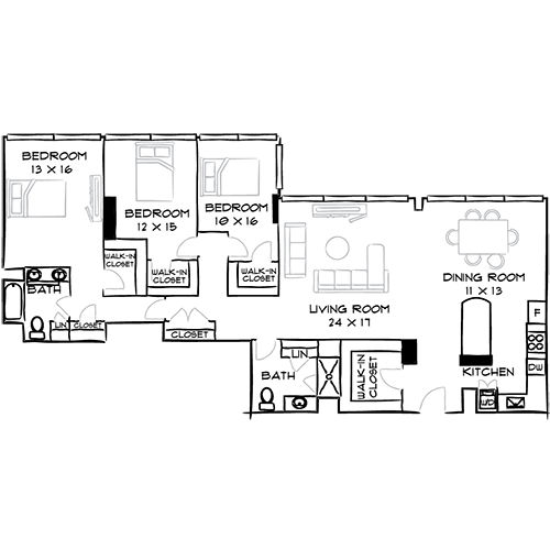 Sterling Apartments - Philadelphia, PA - Floor Plan Diagram