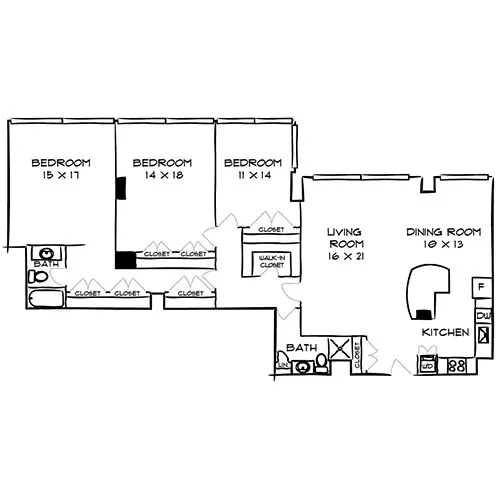 Sterling Apartments - Philadelphia, PA - Verwood Floor Plan