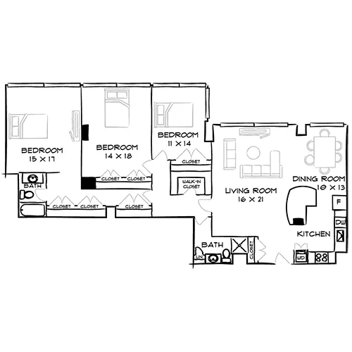 Sterling Apartments - Philadelphia PA - Verwood Floor Plan