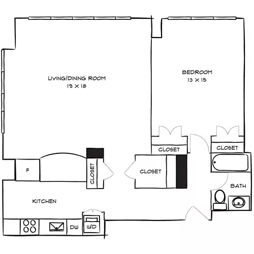 Sterling Apartments - Philadelphia, PA - Design 1D Floor Plan