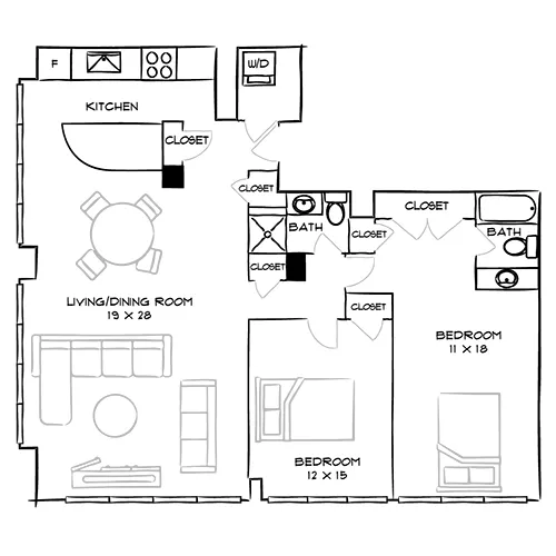 Sterling Apartments - Philadelphia, PA - Floor Plan Diagram