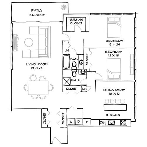 The Sterling - Philadelphia, PA - Tipton Floor Plan