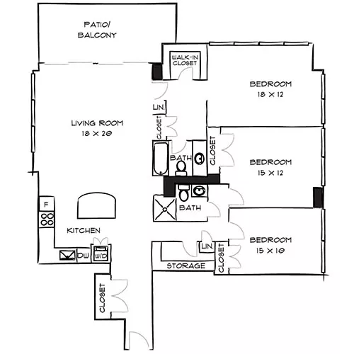 Sterling Apartments - Philadelphia, PA - Wilton Floor Plan