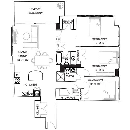 Sterling Apartments - Philadelphia PA - Wilton Floor Plan