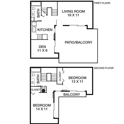 Four Quarters Apartments - Miami, FL - Hacienda Townhome Floor Plan