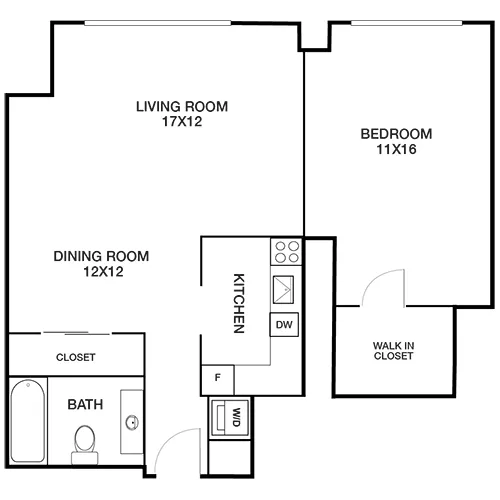 Latrobe Apartments - Washington, DC - Fillmore Floor Plan Diagram