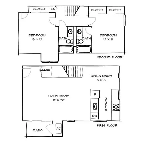 Foxchase Apartments | Alexandria, VA | Jefferson Townhome Diagram