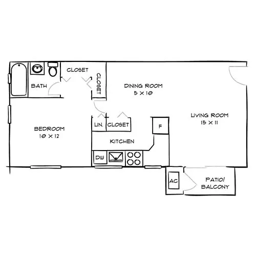 Foxchase Apartments | Alexandria, VA | Lee Floor Plan Diagram