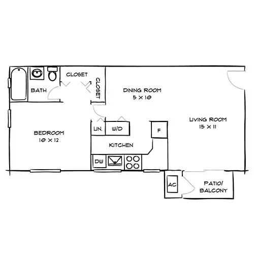Foxchase Apartments | Alexandria, VA | Lee Floor Plan Diagram