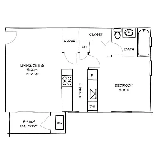 Foxchase Apartments | Alexandria, VA | Washington Floor Plan Diagram