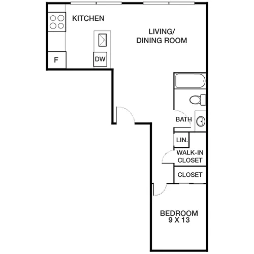 Boston Lofts - 1 Bed/1 Bath - Champa Floor Plan
