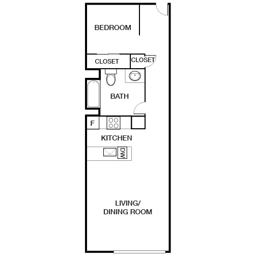 Boston Lofts Apartments - 1 Bed/1 Bath - Blake Floor Plan