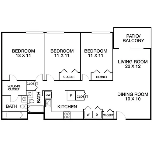 Meadow Creek Apartments - Boulder, CO - Floor Plan Diagram