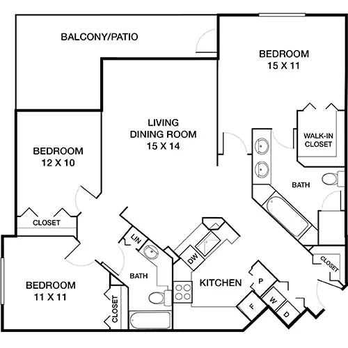 Waterways Village - Miami FL - Dover Floorplan Diagram