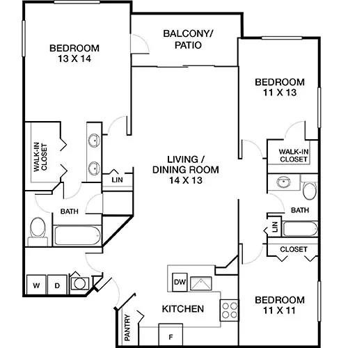 Waterways Village - Aventura, FL - Embarcadero Classic Floorplan Diagram