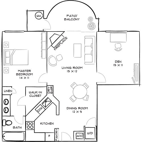 Broadcast Center One bedroom apartment - 1 Bed / 1 Bath - A