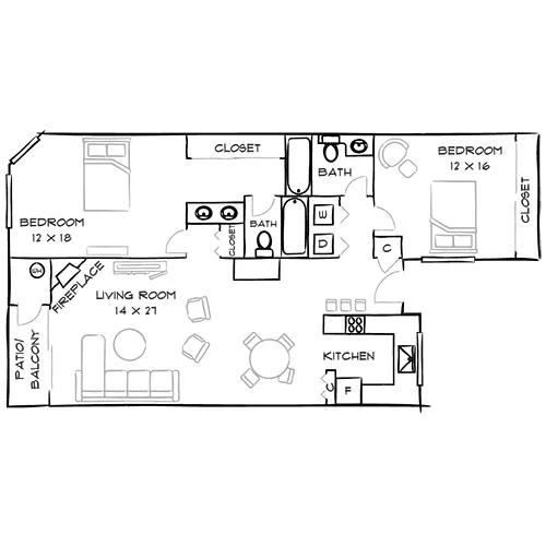 HillCreste - Los Angeles, CA - Floor Plan Diagram