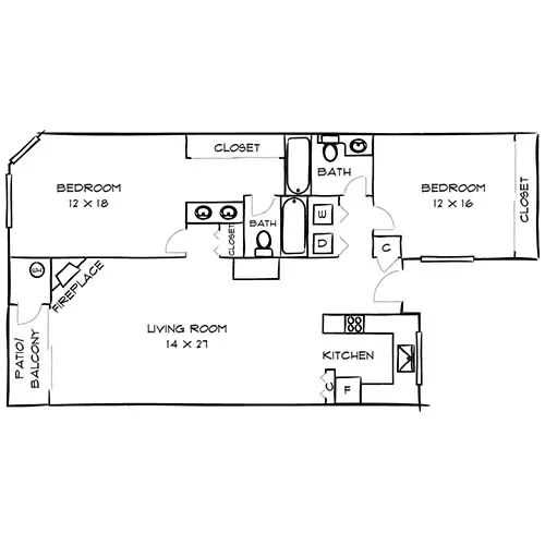 HillCreste - Los Angeles, CA - Floor Plan Diagram