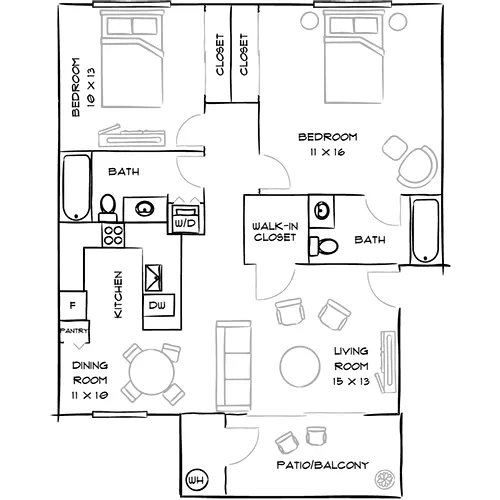Malibu Canyon Apartments - Calabasas, CA - Point Dume Floor Plan