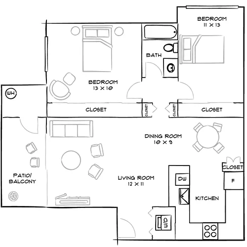 Malibu Canyon Apartments - Calabasas, CA - The Colony Floorplan 