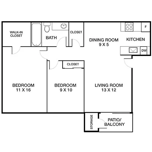 Mariners Cove Apartments - San Diego, CA - Floor Plan Diagram