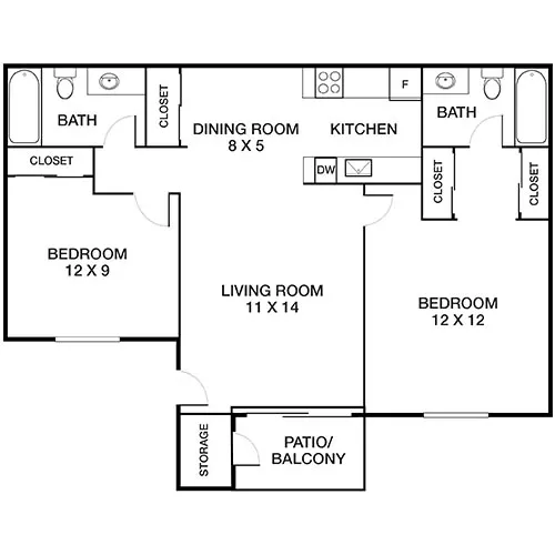 Mariners Cove Apartments - San Diego, CA - Floor Plan Diagram
