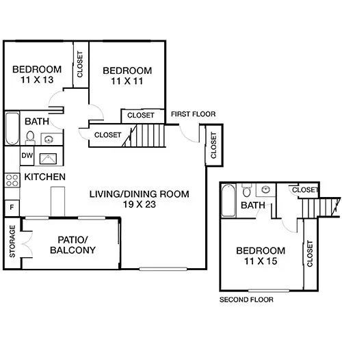 Mariners Cove Apartments - San Diego, CA - Floor Plan Diagram