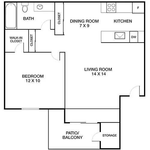 Mariners Cove Apartments - San Diego, CA - Floor Plan Diagram
