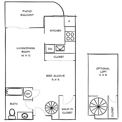 3400 Avenue of the Arts - Studio - Series A.1L Floor Plan