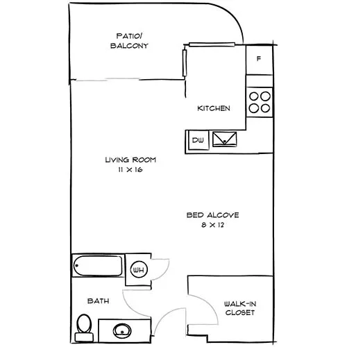 3400 Avenue of the Arts - Studio - Series A Floor Plan
