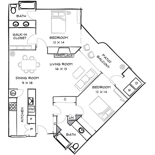 2D Diagram Furnished