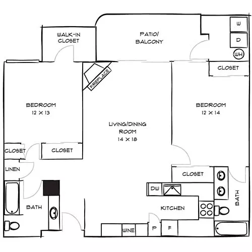 3400 Avenue of the Arts - 2 Bed/2 Bath - Series E Floor Plan