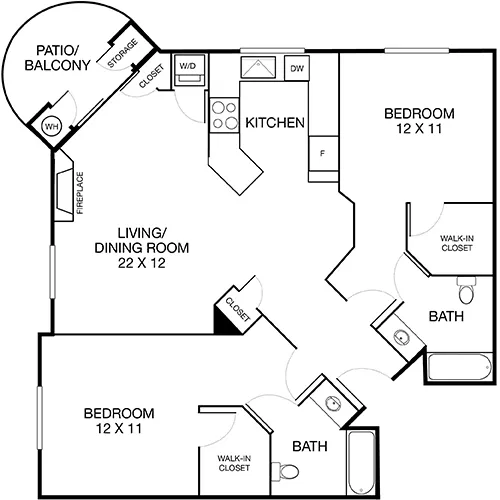 Villas at Park La Brea Apartments - 2 Bed / 2 bath - The Provence 