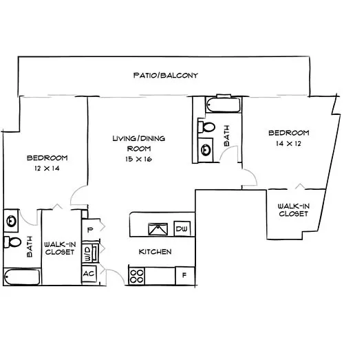 Bay Parc - 2 Bed/2 Bath - Falstaff Floor Plan