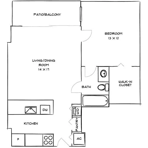 Bay Parc - 1 Bed/1 Bath - Norma Floor Plan