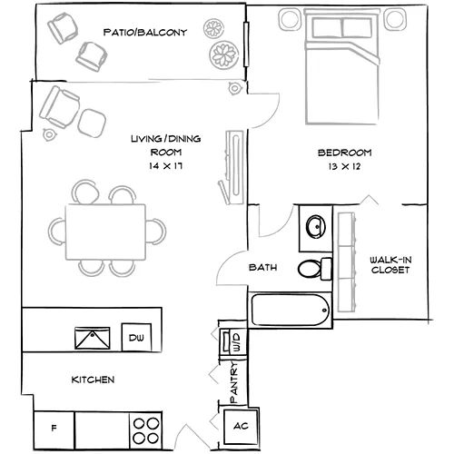 Bay Parc - 1 Bed/1 Bath - Norma Floor Plan